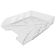 Лоток горизонтальный для бумаг BRAUBERG ECO, 330х245х65 мм, сетчатый, прозрачный, 239013