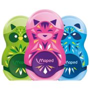 Точилка с ластиком MAPED «LOOPY Mini Cute», с контейнером, корпус ассорти, 049113