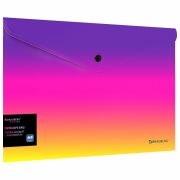 Папка-конверт с кнопкой BRAUBERG «Grade», А4, до 100 листов, желто-розовый градиент, 0,18 мм, 271964