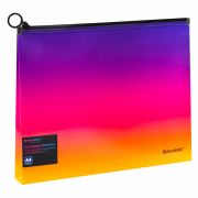 Папка-конверт расширяющаяся на молнии BRAUBERG «Grade», А4, до 300 листов, желто-розовый градиент 0,18 мм, 271968