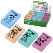 Ластик BRAUBERG KIDS «Школьный», 26х17х7 мм, прямоугольный, пастельные цвета ассорти, 271991