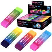 Ластик полупрозрачный BRAUBERG «Grade», 60x15x10 мм, картонный держатель, цвет ассорти, 271997