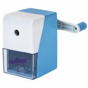 Точилка механическая ЮНЛАНДИЯ «Пастель», для чернографитных и цветных карандашей, корпус голубой, 272001