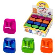 Точилка с контейнером для простых и утолщенных карандашей ЮНЛАНДИЯ «СУНДУЧОК», 2 отверстия, 272506