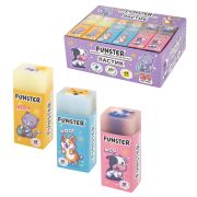 Ластик FUNSTER (ФАНСТЕР) «PETS», 50х21х16 мм, прямоугольный, картонный держатель, экологичный ПВХ, ассорти, 272725