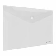 Папка-конверт с кнопкой BRAUBERG «SUPER», А4, прозрачная, ПРОЧНАЯ 0,2 мм, 272876