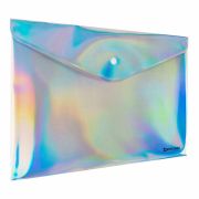 Папка-конверт с кнопкой BRAUBERG «ULTRA», А4, непрозрачная, c голографическим эффектом, 0,2 мм, 272885