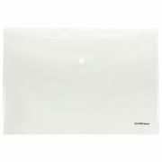 Папка-конверт с кнопкой ERICH KRAUSE «Fizzy Clear», А4, до 120 листов, прозрачная, 0,12 мм, 50172