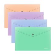 Папка-конверт с кнопкой ERICH KRAUSE «Matt Pastel Bloom», А4, до 120 л, непрозрачная, ассорти, 0,18 мм, 61141