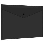 Папка-конверт с кнопкой прозрачная А4, BRAUBERG «UNIVERSAL», до 100 листов, черная, 0,15 мм, 273072