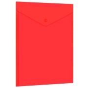 Папка-конверт с кнопкой прозрачная А4 BRAUBERG UNIVERSAL, вертикальная, красная, 0,15 мм, 273077