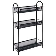 Этажерка «Ладья-13» офисно-бытовая 3 яруса, металл, черная, 43х17х75,5 см, Э 399 Ч