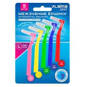 Межзубные ершики 0,6-0,7-0,8-1-1,5 мм, для зубов и брекетов, 5 шт., угловая ручка L-тип, LAIMA DENT, 609418