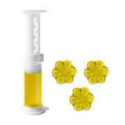 Диски гелевые, освежитель и очиститель для унитаза, 8 дисков 44 г, LAIMA, «Лимон», шприц, 609795