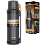 Термос 2,5 л TAIGARU (ТАЙГАРУ) EXPEDITION, нержавеющая сталь SUS304, 2 кружки, 2 ручки, ситечко, графитовый, 700318