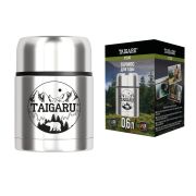 Термос 0,6 л для еды/напитков с широким горлом, нержавеющая сталь SUS304, TAIGARU (ТАЙГАРУ) FOOD, серебристый, 700324