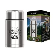 Термос 0,8 л для еды/напитков с широким горлом, нержавеющая сталь SUS304, TAIGARU (ТАЙГАРУ) FOOD, серебристый, 700325