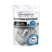Шнурки круглые эластичные БЕЛЫЕ длина 100 см, диаметр 6мм, 2 капсулы, цвет серебряный, SHEGRA,701714