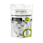 Шнурки круглые спортивные с фиксатором, 100 см, цвет БЕЛЫЙ, SHEGRA, 701720