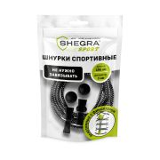 Шнурки круглые спортивные с фиксатором, 100 см, цвет ЧЕРНЫЙ, SHEGRA, 701721