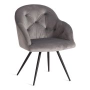Кресло Livorno/Ливорно (мод.1602 ) металл/ткань, 67х57х82см, серый вельвет