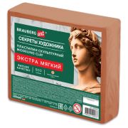 Пластилин скульптурный ЭКСТРА МЯГКИЙ ТЕРРАКОТОВЫЙ «Секреты художника», 0,5 кг, BRAUBERG ART, 107503