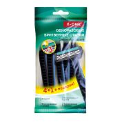 Бритвенные станки одноразовые, 3 лезвий, увлажняющая полоска, фиксированная головка, 5 шт., синий, X-ONE (ИКС-УАН), 700032