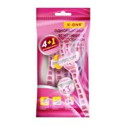 Бритвенные станки одноразовые, 3 лезвия, увлажняющая полоска, плавающая головка, 5 шт., розовый, X-ONE (ИКС-УАН), 700034