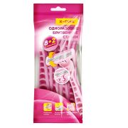 Бритвенные станки одноразовые, 3 лезвия, увлажняющая полоска, плавающая головка, 10 шт., розовый, X-ONE (ИКС-УАН), 700035