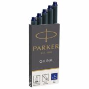 Картриджи чернильные PARKER «Cartridge Quink», КОМПЛЕКТ 5 штук, блистер, синие, 1950403
