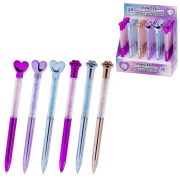 Ручка поворотная с топпером шариковая FUNSTER «SHINY HEART&PAW», СИНЯЯ, ассорти, пишущий узел 0,7 мм, 144519