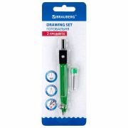 Готовальня BRAUBERG «Klasse», 2 предмета: циркуль 110 мм с подстраиваемой иглой, грифель, блистер, 210319