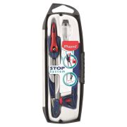 Готовальня MAPED (Франция) «Stop System», 3 предмета, ударопрочный пенал с европодвесом, 196100