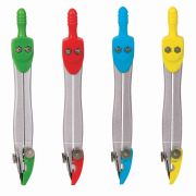 Циркуль с защитным колпачком BRAUBERG «Klasse», 115 мм, пластиковый пенал, ассорти, дисплей, 210526