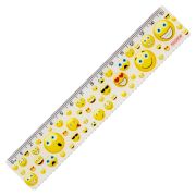 Линейка пластиковая 15 см, ПИФАГОР «Смайлики», цветная печать, с волнистым краем, европодвес, 210636