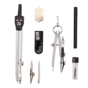 Готовальня BRAUBERG «Architect», 8 предметов: циркуль + кронциркуль, вставки + держатель, отвёртка, точилка, грифель, 210659