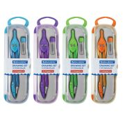 Готовальня BRAUBERG «Modern», 2 предмета: циркуль 135 мм, грифель, пенал с подвесом, 210662