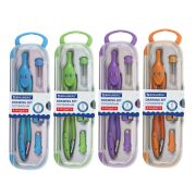 Готовальня BRAUBERG «Modern», 4 предмета: циркуль 135 мм, точилка, отвёртка, грифель, 210664