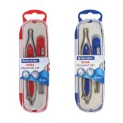 Готовальня BRAUBERG «Extra», 3 предмета (циркуль 125 мм, точилка, грифель), в пенале, 210685