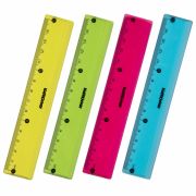 Линейка пластиковая 15 см ЮНЛАНДИЯ «Color», тонированная, ассорти, 210752