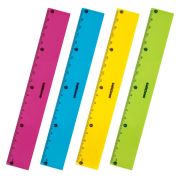 Линейка пластиковая 20 см ЮНЛАНДИЯ «Color», тонированная, ассорти, 210753