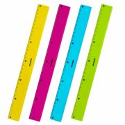 Линейка пластиковая 30 см ЮНЛАНДИЯ «Color», тонированная, ассорти, 210754