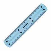Линейка 15 см гибкая ЮНЛАНДИЯ «FLEX», пластиковая, тонированная, голубая, 210757