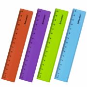 Линейка пластиковая 15 см BRAUBERG «FRUITY», тонированная, ассорти, 210765