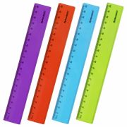 Линейка пластиковая 20 см BRAUBERG «FRUITY», тонированная, ассорти, 210766