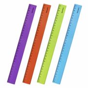 Линейка пластиковая 30 см BRAUBERG «FRUITY», тонированная, ассорти, 210767
