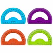 Транспортир 10 см BRAUBERG «FRUITY», 180 градусов, пластик, тонированный, ассорти, 210768