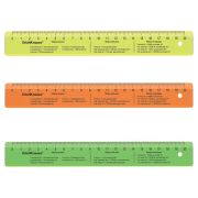 Линейка пластиковая 20 см, ERICH KRAUSE «NEON», с единицами измерения, ассорти, 55502