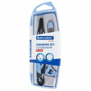 Готовальня BRAUBERG ULTRA, 4 предмета: циркуль 135 мм, запасной грифель, насадка, аквамариновый цвет, 210822