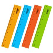 Линейка пластиковая 15 см, ПИФАГОР, неоновая, ассорти, 210826
